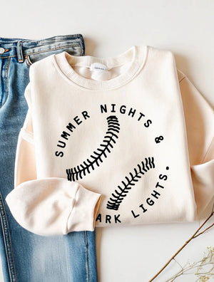 Summer Nights & Ballpark Lights Graphic Sweatshirt