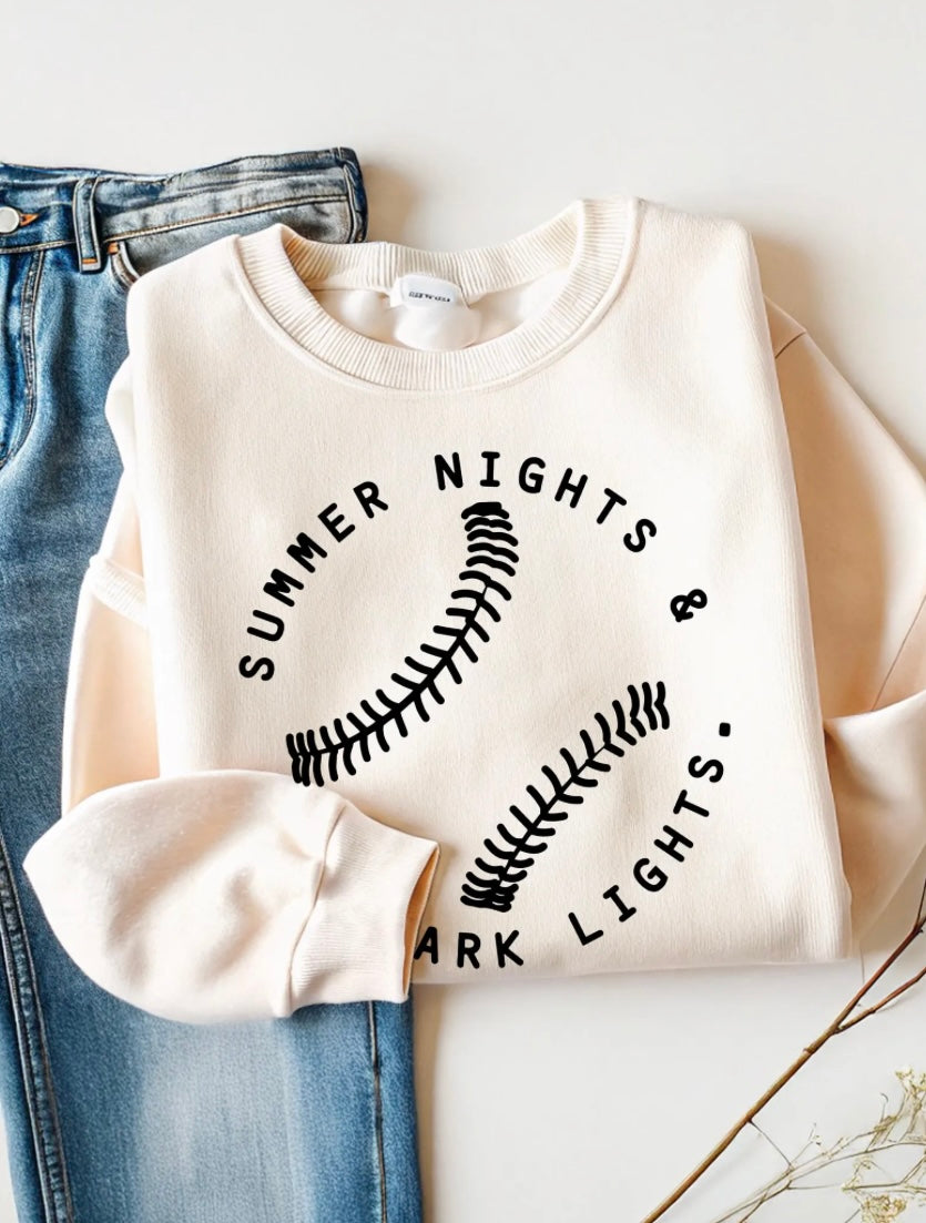 Summer Nights & Ballpark Lights Graphic Sweatshirt