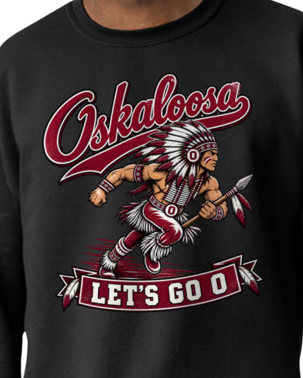 Oskaloosa Vintage School Spirit Crewneck Or Tee