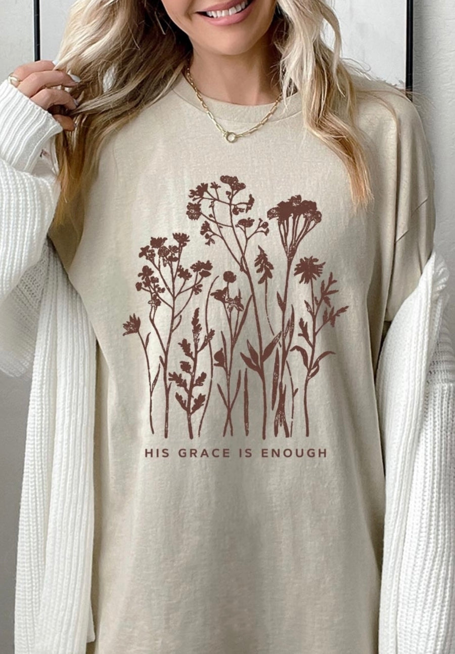 His Grace Is Enough Wildflower Tee (2 Colors)