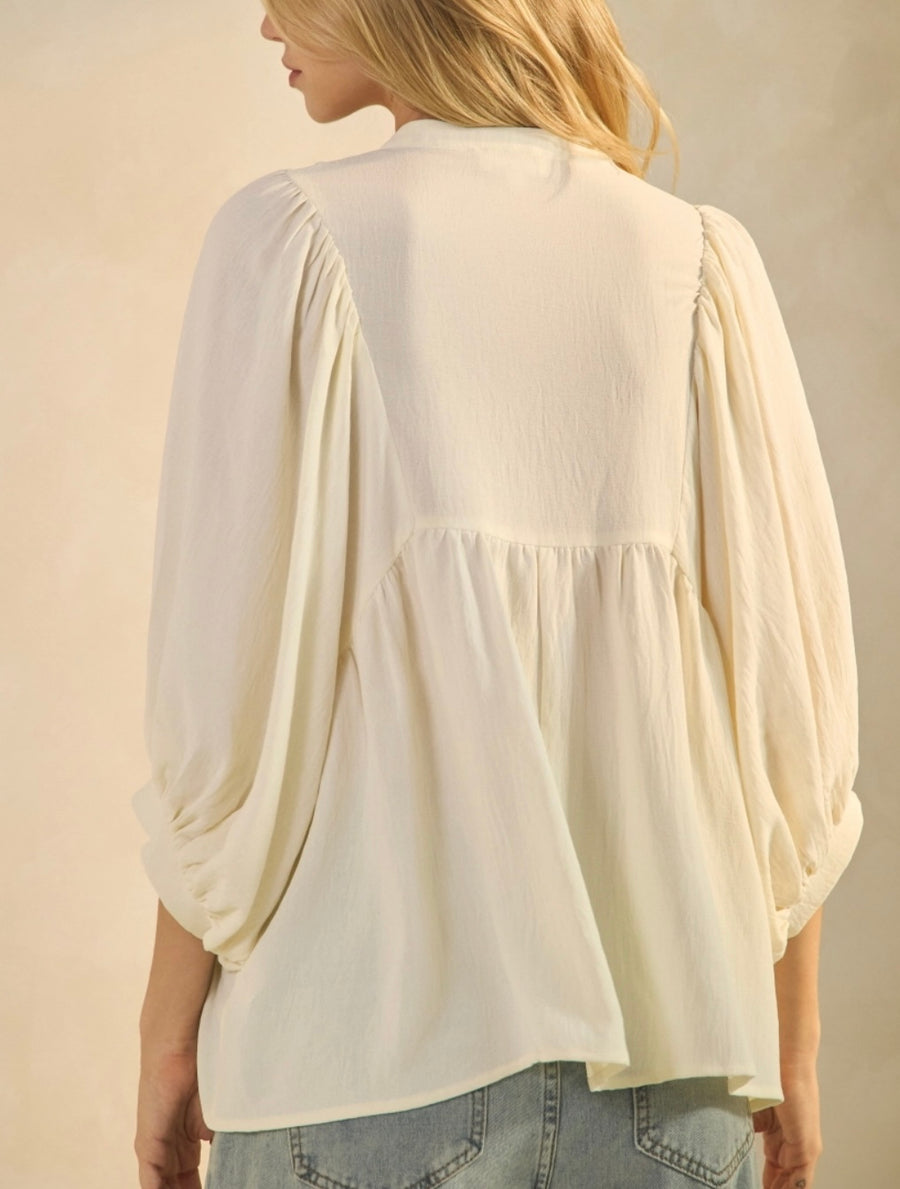 Joshua Ivory Flowy Blouse Top