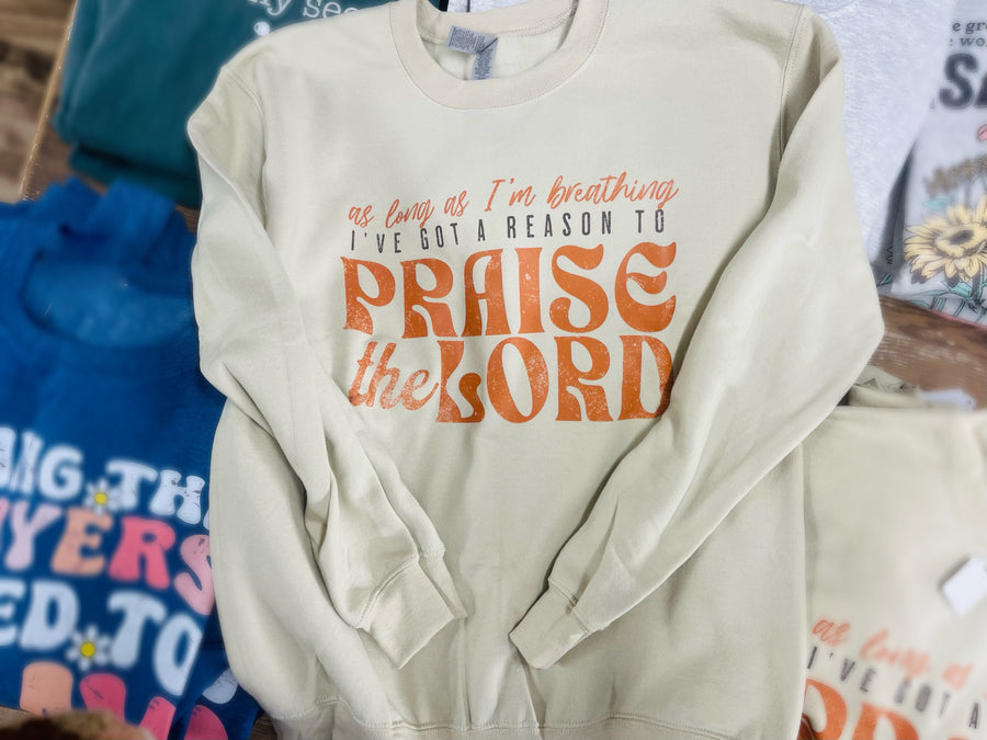 As Long As I'm Breathing I've Got A Reason To Praise Crewneck