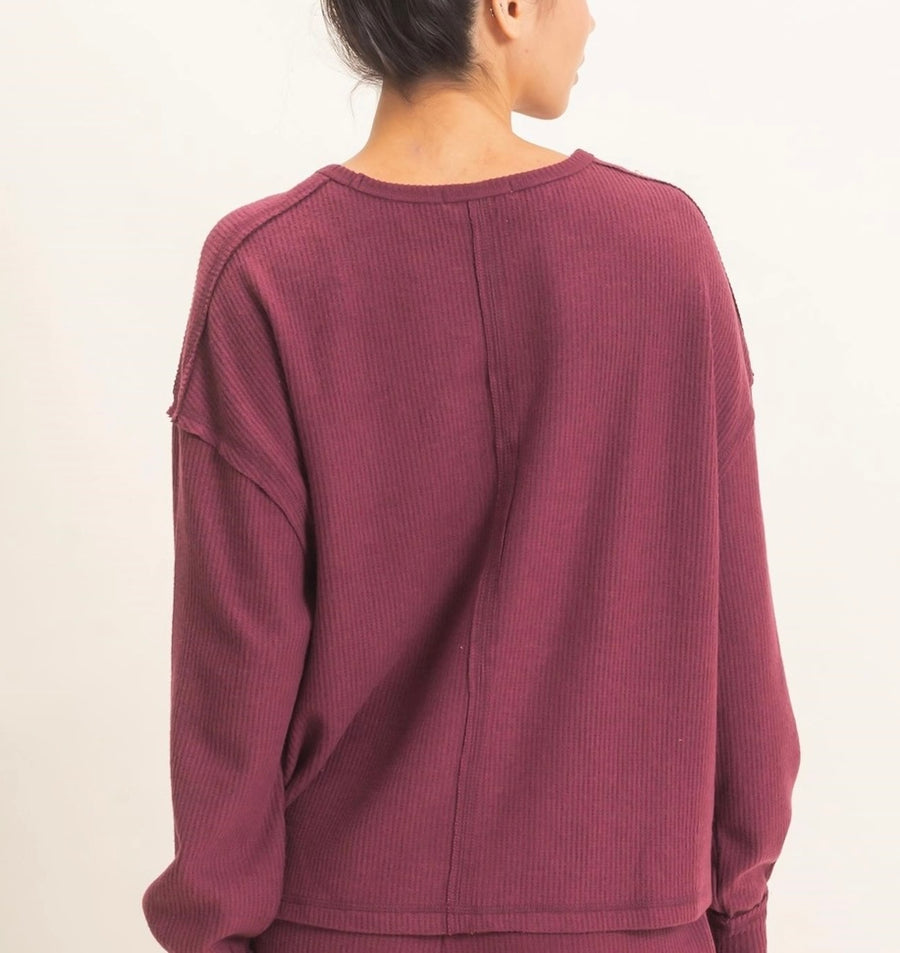 Kane Raw Edge Waffle Top