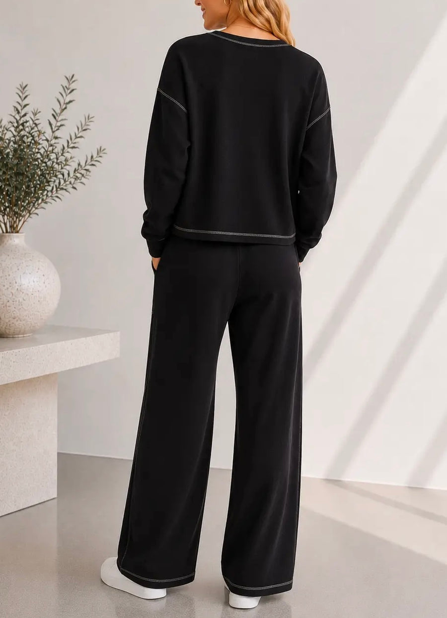 Jenkins On The Go Textured Black Outfit Set