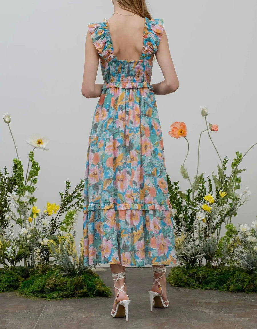 Danielle Watercolor Floral Dress