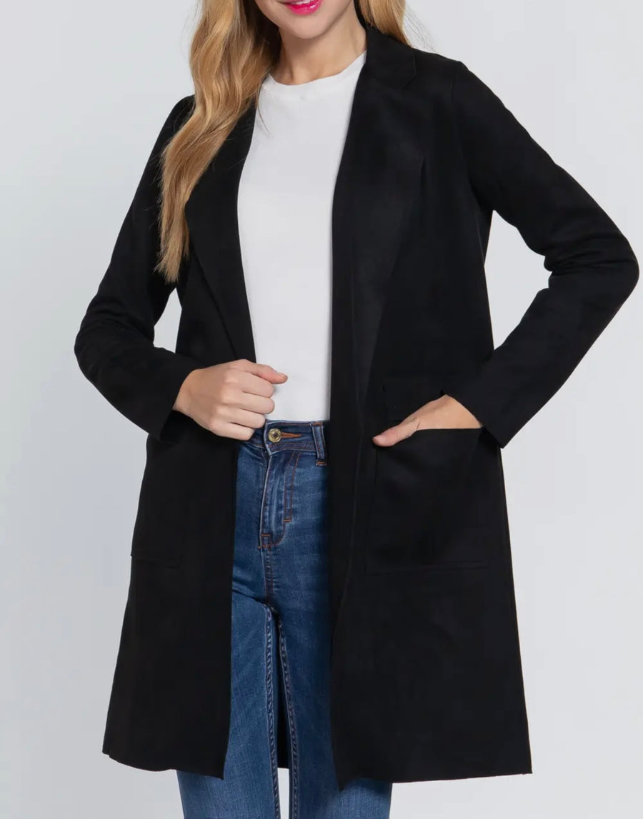 PBF Black Faux Suede Jacket