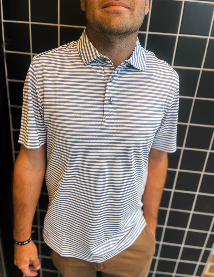 Believe It Stripe Lux Print Polo