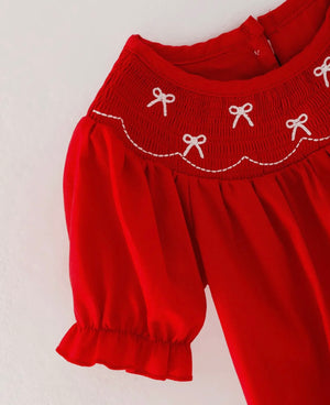 Indie Merrry Smocked Red Romper