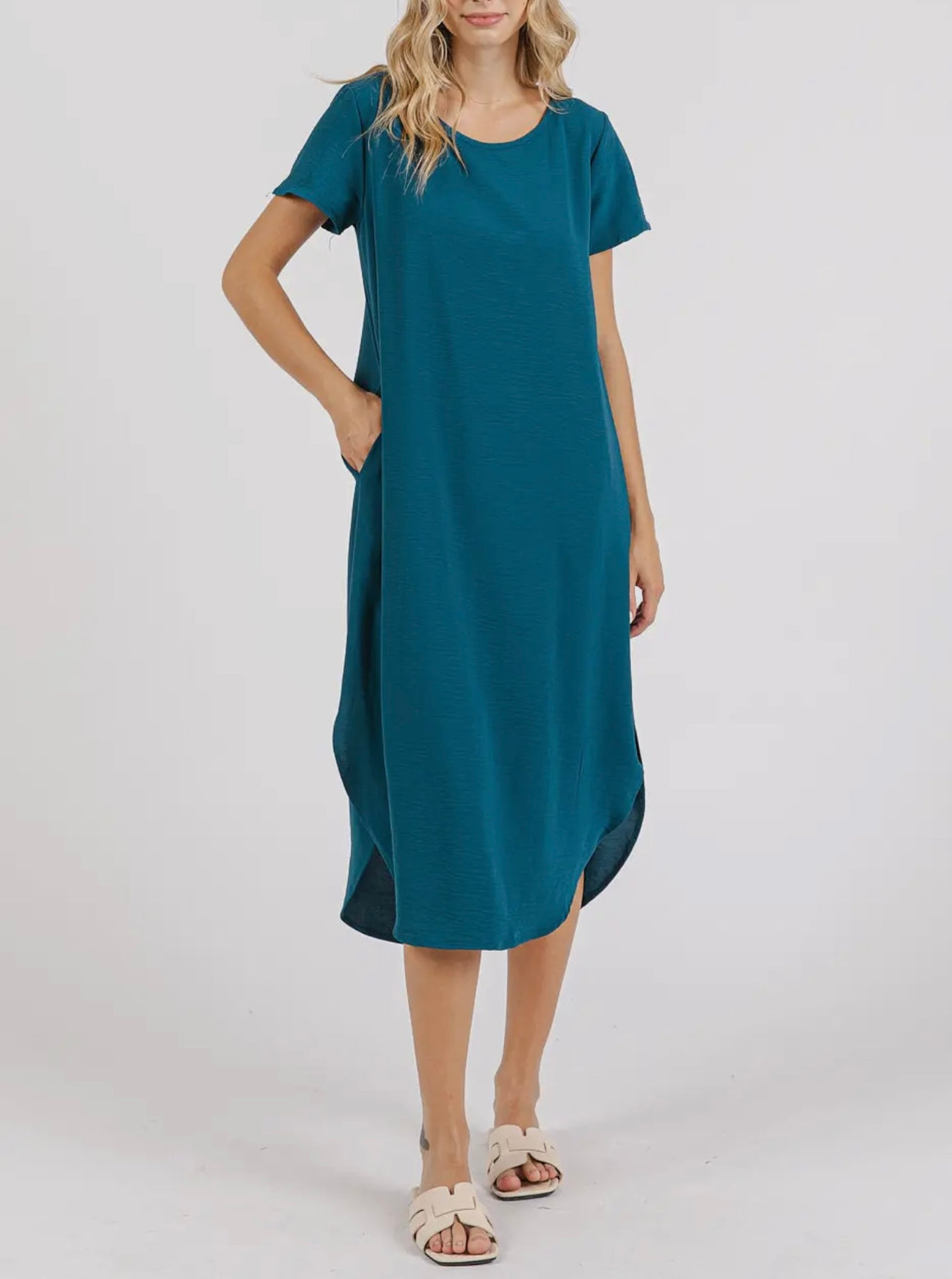 Sullivan Teal Airflow Midi Dress