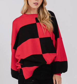 My Team By A Mill Game Day Checkered Sweater (4 Colors)