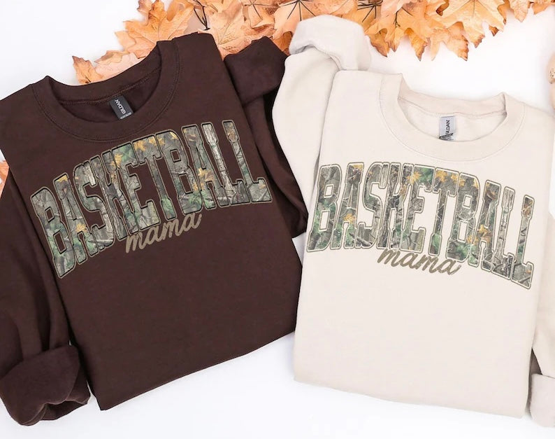 Basketball Mama Camo Crewneck