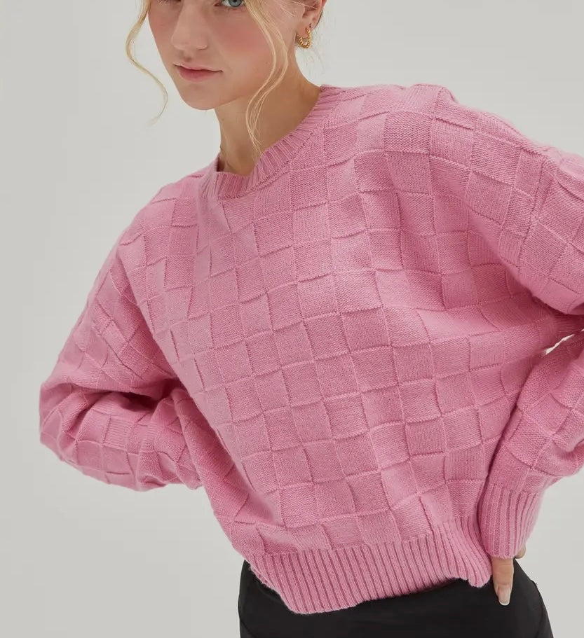 Dion Pink Textured Sweater