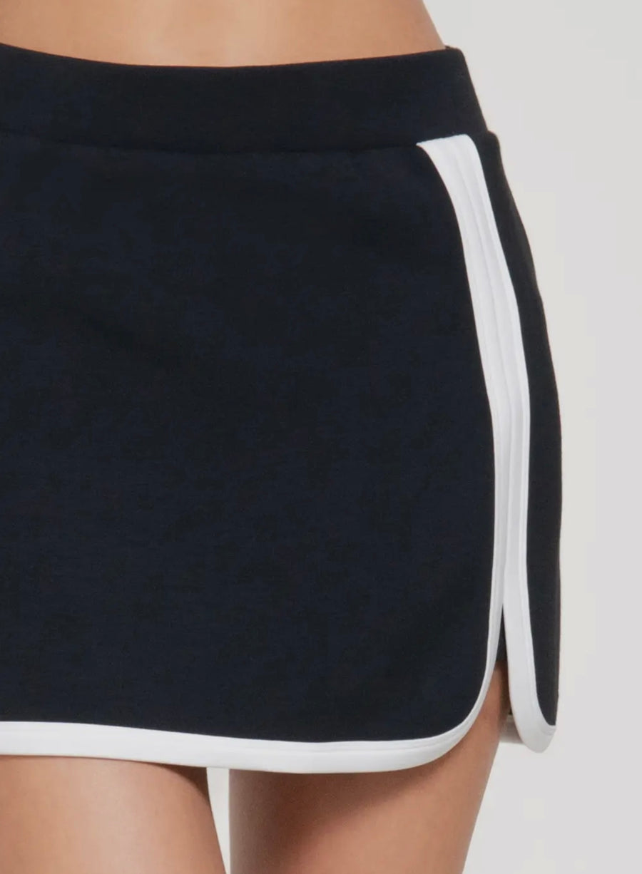Looked At Scuba Trimmed Black Skort