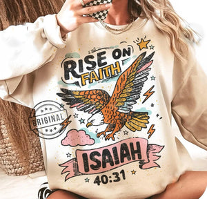 Rise On Faith Isaiah 40:31 Crewneck