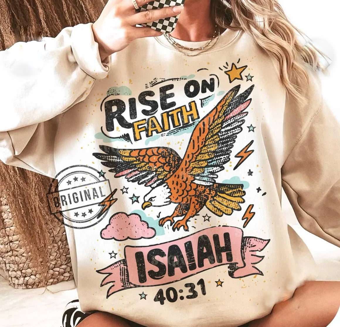 Rise On Faith Isaiah 40:31 Crewneck