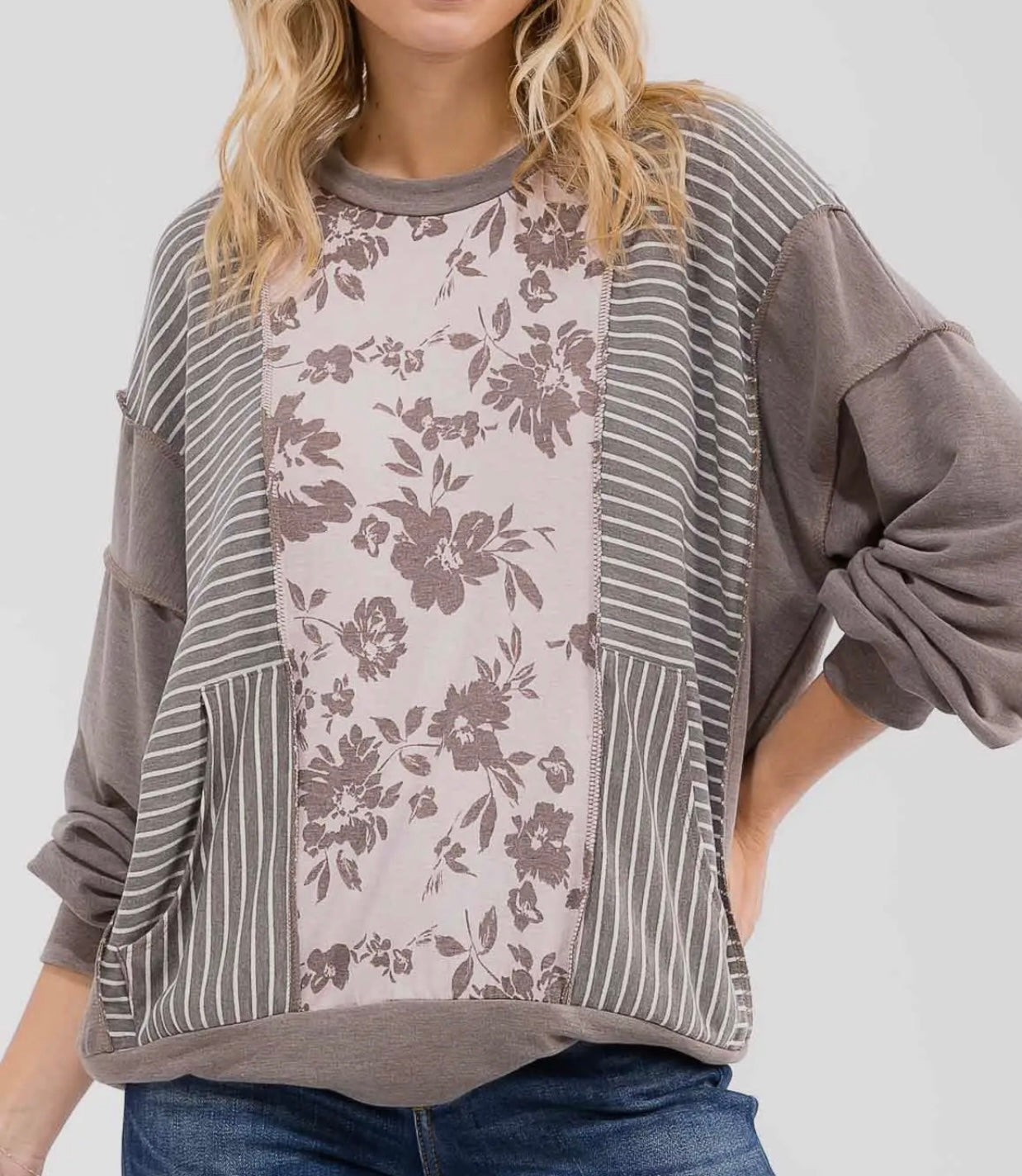 Rhea Floral Stripe Top