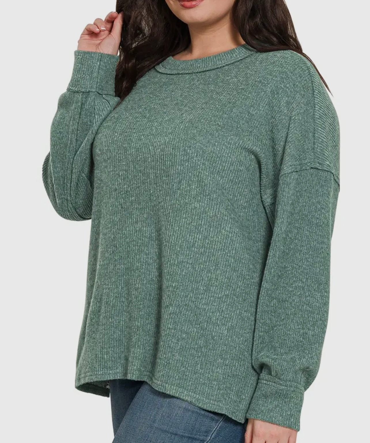 PBF Jade Brushed Fleece Top Extended