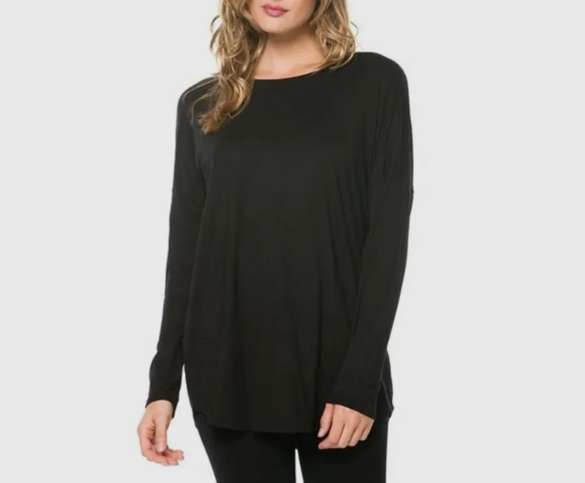 Black Knit Tunic Top