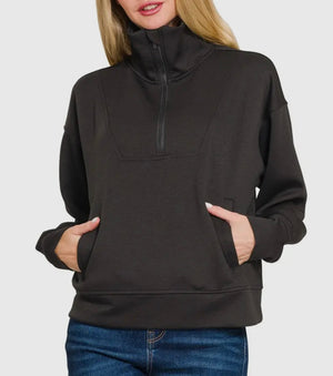 Iowa Black Scuba Half Zip