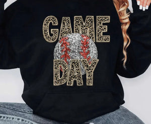 Game Day Leopard Baseball Graphic Sweatshirt