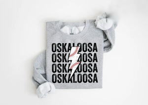 Oskaloosa Baseball Graphic Sweatshirt (2 Colors) Adult & Youth