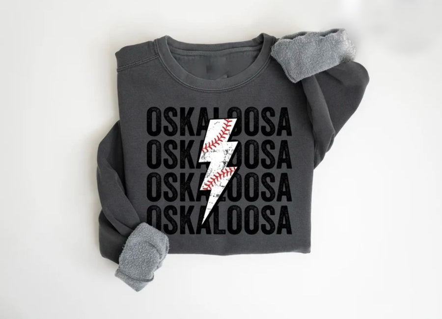Oskaloosa Baseball Graphic Sweatshirt (2 Colors) Adult & Youth