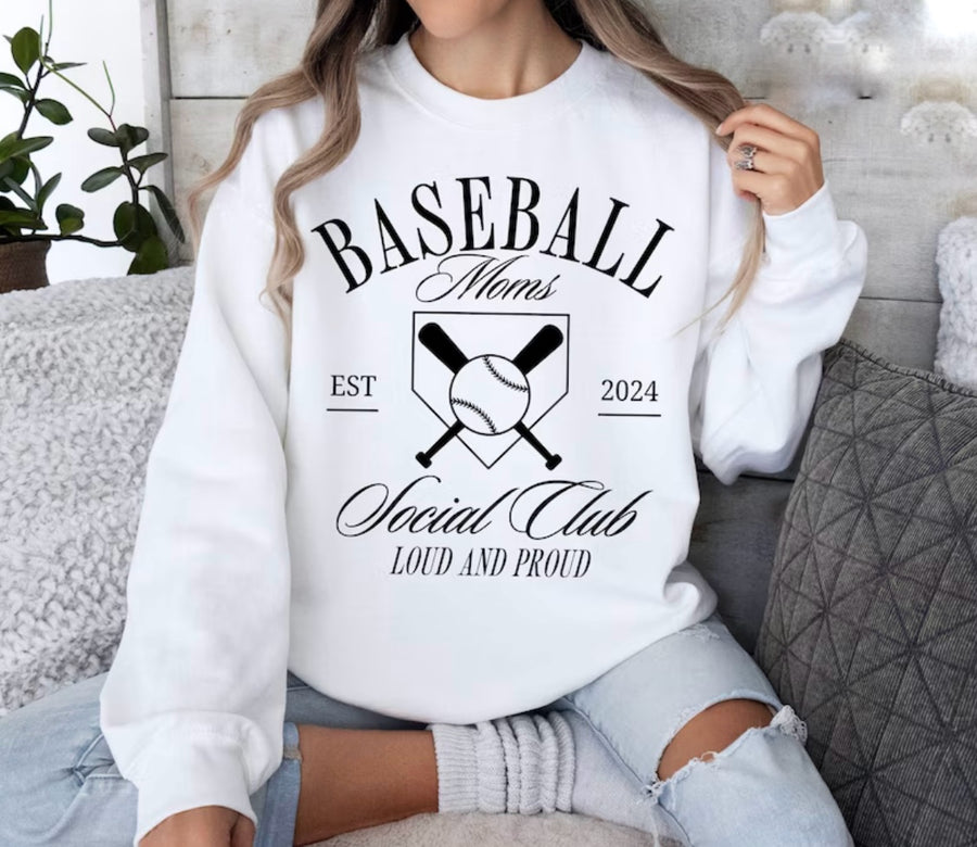 Baseball Moms Social Club Graphic Sweatshirt